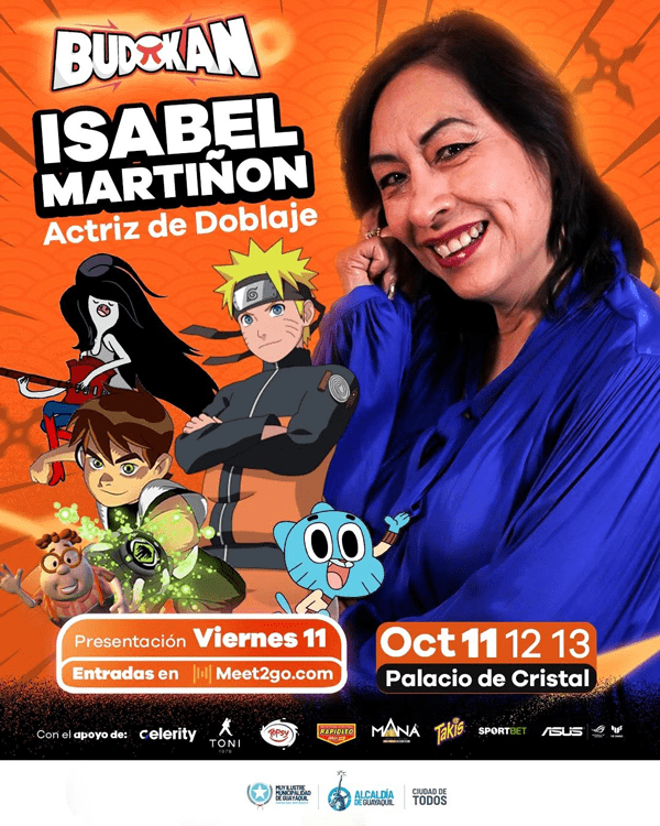 Isabel Martiñon, Actriz de Doblaje. Budokan 2024