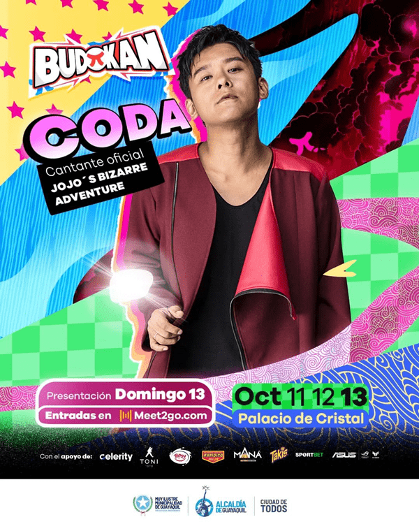 Coda, Intérprete de la canción de intro de Jojo's Bizarre Adventures. Budokan 2024